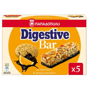 ΠΑΠΑΔΟΠΟΥΛΟΥ DIGESTIVE BARS (5x28gr.) - (ΠΟΡΤΟΚΑΛΙ)