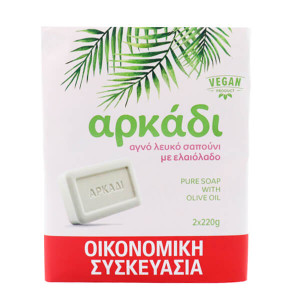 ΑΡΚΑΔΙ ΣΑΠΟΥΝΟΠΛΑΚΑ (2x220gr.) -(ΛΕΥΚΗ)