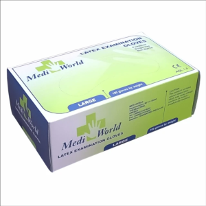 Medi-World γάντια latex ελαφρώς πουδραρισμένα medium 100τεμ