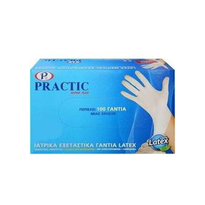 Practic γάντια latex ελαφρώς πουδραρισμένα large 100τεμ