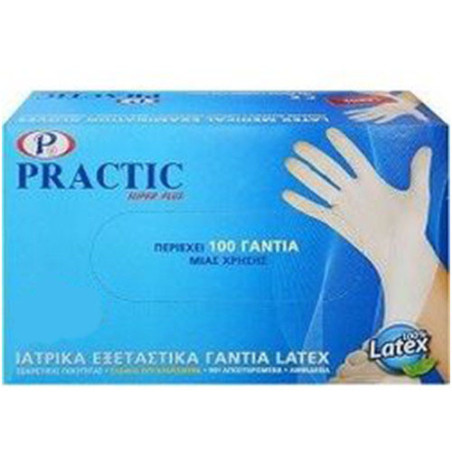 Practic γάντια latex ελαφρώς πουδραρισμένα large 100τεμ