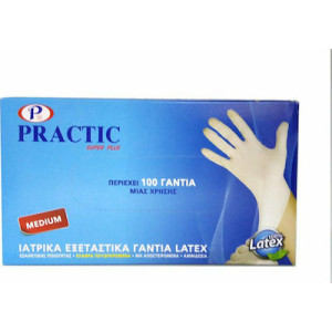 Practic γάντια latex χωρίς πούδρα small 100τεμ