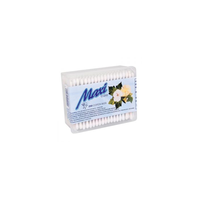 MAXI CARE COTTON BUDS 200TMX ΜΕ ΧΑΡΤΙΝΟ ΣΤΕΛΕΧΟΣ