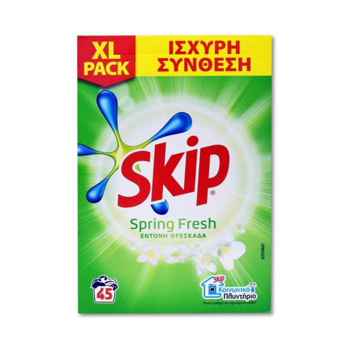 Skip σκόνη απορρυπαντικό πλυντηρίου ρούχων spring fresh 45μεζ 2,93kg