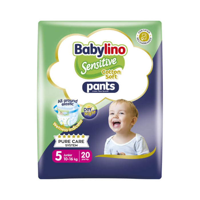 Babylino sensitive πάνες βρακάκι No5 10-16kg 20τεμ