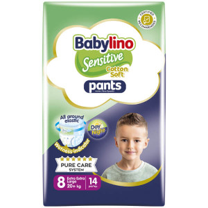 Babylino sensitive πάνες βρακάκι No8 20+kg 14τεμ