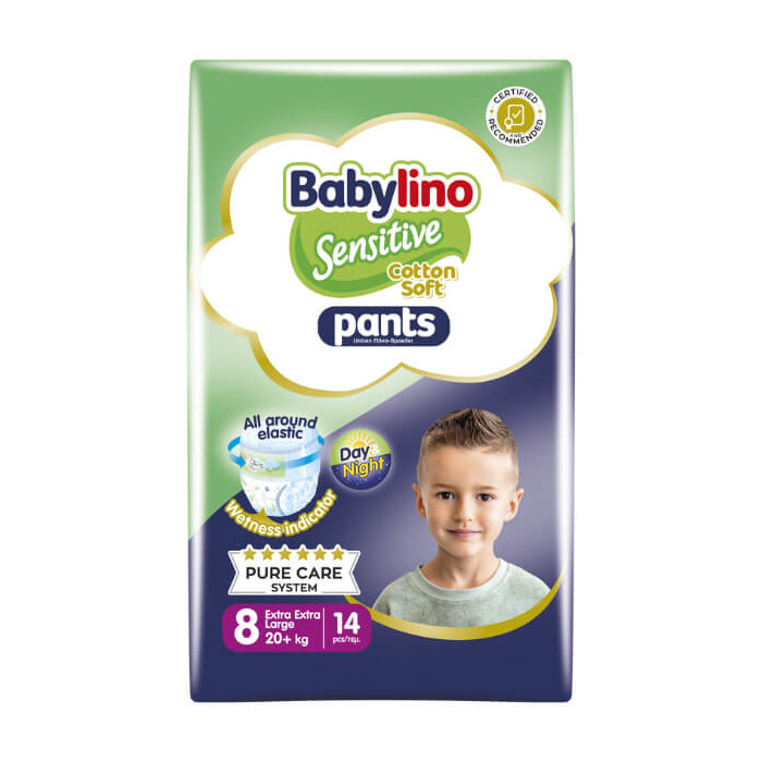 Babylino sensitive πάνες βρακάκι No8 20+kg 14τεμ