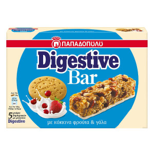 ΠΑΠΑΔΟΠΟΥΛΟΥ DIGESTIVE BARS (5x28gr.) - (ΓΑΛΑ & ΦΡΟΥΤΑ)