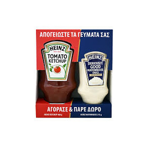 HEINZ ΚΕΤΣΑΠ 460gr TOP DOWN + ΔΩΡΟ ΜΑΓΙΟΝΕΖΑ 215gr