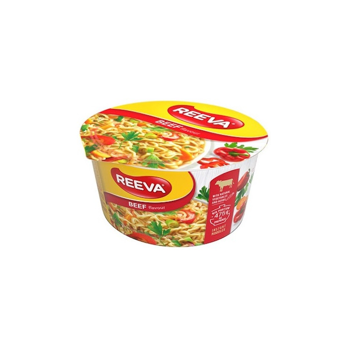 REEVA NOODLES IN BOWL 75gr ΜΕ ΜΟΣΧΑΡΙ BEEF