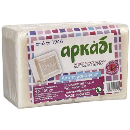 ΑΡΚΑΔΙ ΣΑΠΟΥΝΟΠΛΑΚΑ ΛΕΥΚΗ 4x150gr.