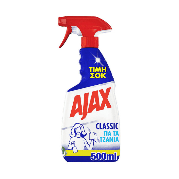 Ajax υγρό καθαριστικό spray τζαμιών classic 500ml