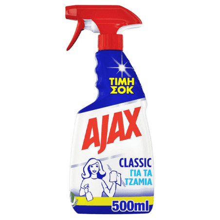 Ajax υγρό καθαριστικό spray τζαμιών classic 500ml