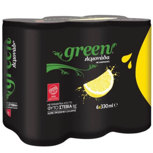 Green αναψυκτικό λεμονάδα χωρίς ζάχαρη με stevia 6x330ml