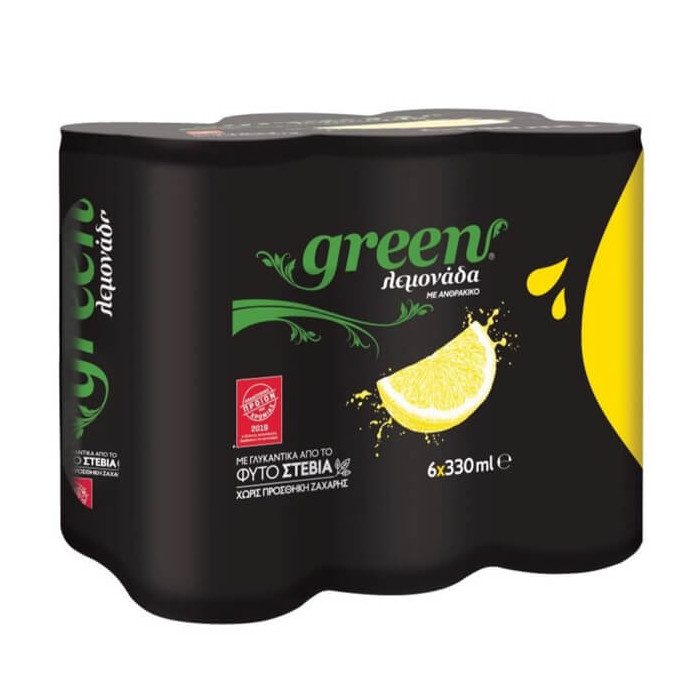 Green αναψυκτικό λεμονάδα χωρίς ζάχαρη με stevia 6x330ml