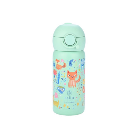 Estia wonder bottle παγούρι παιδικό θερμός ανοξείδωτο feline foliage 350ml