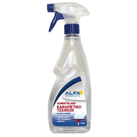 Alfa υγρό καθαριστικό τζαμιών super glass 750ml