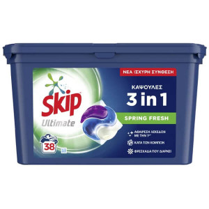 Skip ταμπλέτες πλυντηρίου ρούχων ultimate spring fresh 3x38τεμ