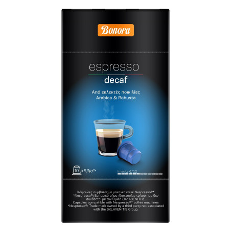 Bonora κάψες espresso σε κάψουλες decaf 10x5,3gr