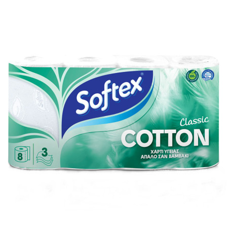 Softex χαρτί υγείας classic cotton 3φυλλο 8τεμ