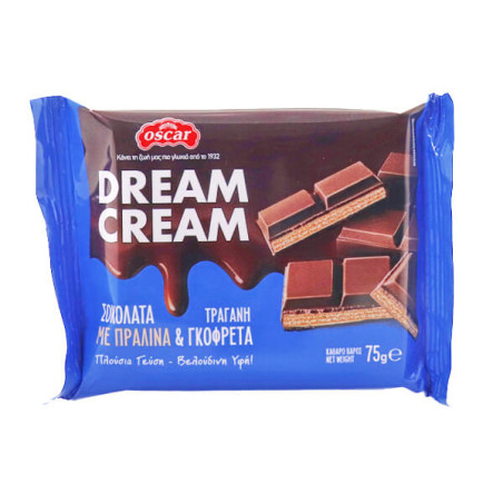 OSCAR DREAM CREAM ΣΟΚΟΛΑΤΑ 75gr. - (ΠΡΑΛΙΝΑ ΚΑΙ ΤΡΑΓΑΝΗ ΓΚΟΦΡΕΤΑ)