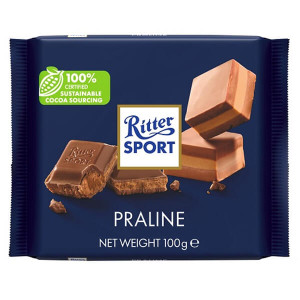 RITTER SPORT ΣΟΚΟΛΑΤΑ 100gr. - (ΓΑΛΑΚΤΟΣ ΜΕ ΠΡΑΛΙΝΑ)