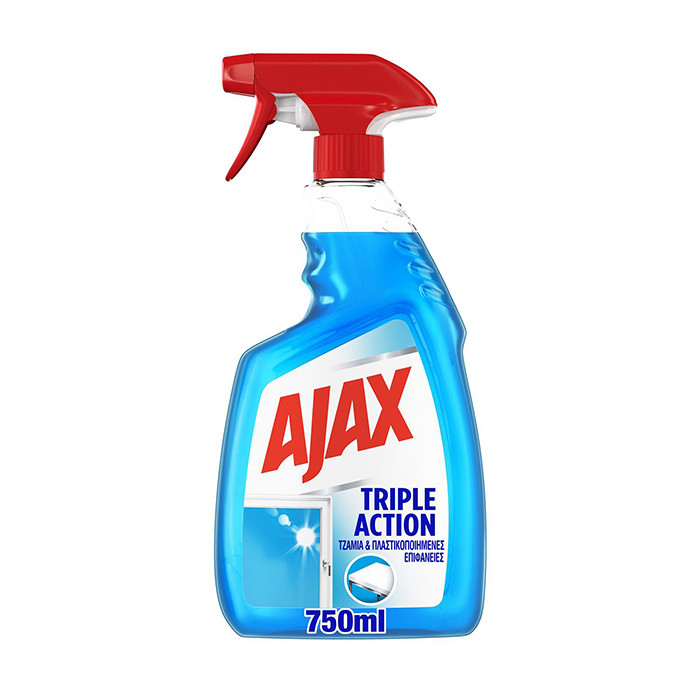 Ajax υγρό τζαμιών triple action με αντλία 750ml