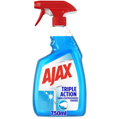 Ajax υγρό τζαμιών triple action με αντλία 750ml