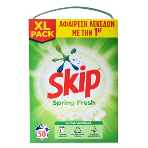 SKIP σκόνη πλυντηρίου ρούχων Spring Fresh 50μεζ 3,25kg