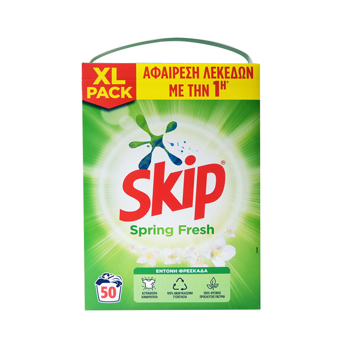 SKIP σκόνη πλυντηρίου ρούχων Spring Fresh 50μεζ 3,25kg