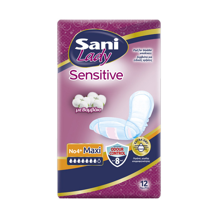 SANI LADY ΣΕΡΒΙΕΤΕΣ ΑΚΡΑΤΕΙΑΣ No 4+ MAXI (12τεμ.) - (SENSITIVE)