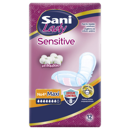 SANI LADY ΣΕΡΒΙΕΤΕΣ ΑΚΡΑΤΕΙΑΣ No 4+ MAXI (12τεμ.) - (SENSITIVE)