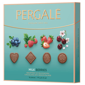 PERGALE ΣΟΚΟΛΑΤΑΚΙΑ BERRIES 110gr. - (ΓΑΛΑΚΤΟΣ ΜΕ ΓΕΜΙΣΗ ΦΡΑΟΥΛΑ-ΣΜΕΟΥΡΟ-ΚΕΡΑΣΙ-ΜΥΡΤΙΛΟ)