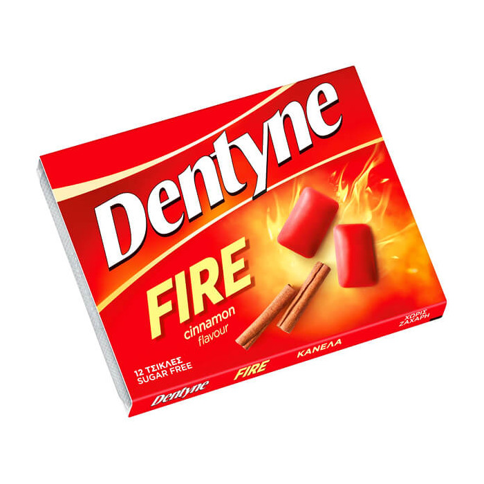 DENTYNE fire τσίχλες με κανέλα χωρίς ζάχαρη 12x16,8gr