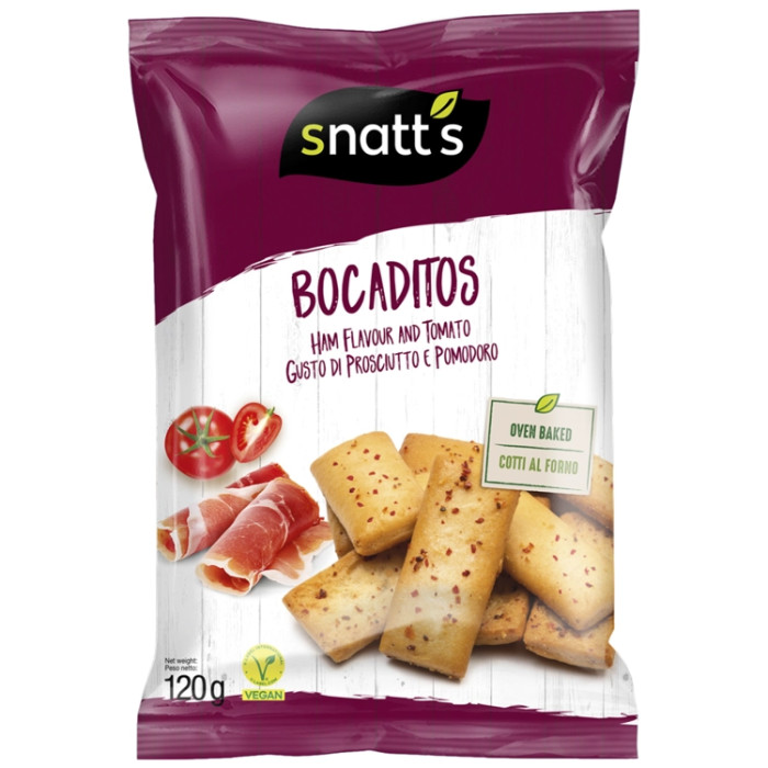 Snatt's bocaditos κράκερ με ζαμπόν & τομάτα 120gr