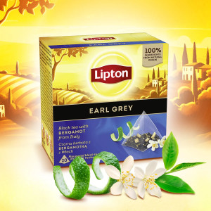 LIPTON ΤΣΑΙ ΜΑΥΡΟ ΠΥΡΑΜΙΔΑ (20x1,7gr) - (EARL GREY)