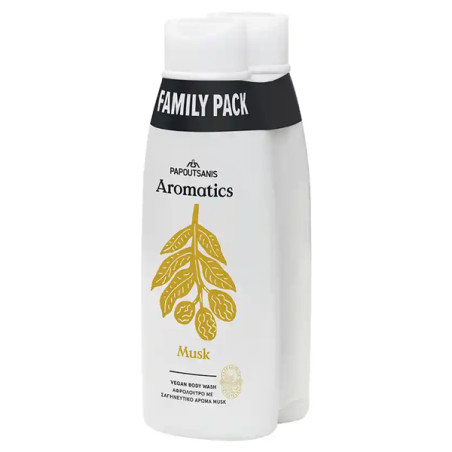 PAPOUTSANIS AROMATICS ΑΦΡΟΛΟΥΤΡΟ FAMILY PACK 2x650ml - (MUSK)