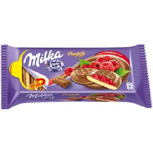 Milka μπισκότα γεμιστά με raspberry 147gr