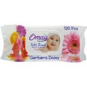 Omay μωρομάντηλα gerbera daisy με καπάκι 120τεμ Omay - 1