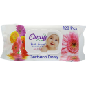 OMAY μωρομάντηλα με καπάκι Gerbera Daisy 120τεμ