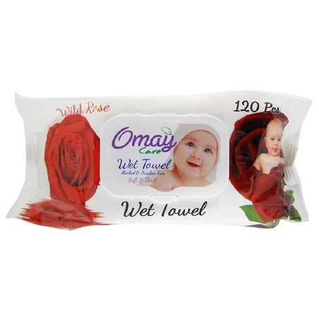 Omay μωρομάντηλα wild rose με καπάκι 120τεμ