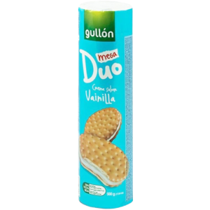 Gullon μπισκότα γεμιστά με βανίλια mega duo 500gr