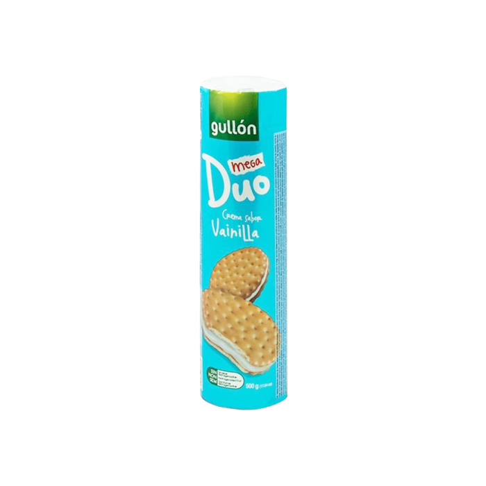 Gullon μπισκότα γεμιστά με βανίλια mega duo 500gr