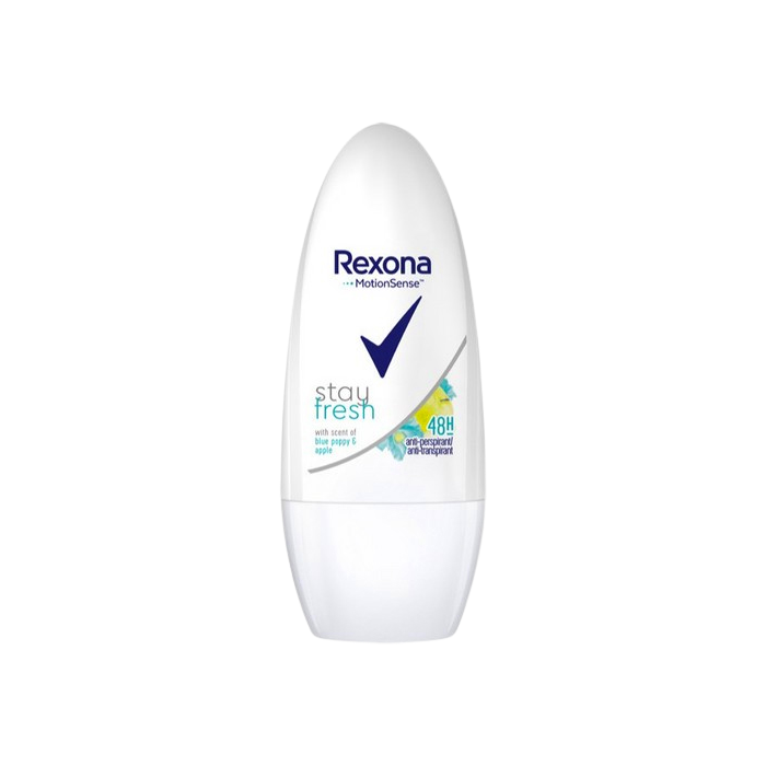 Rexona roll-on αποσμητικό σώματος stay fresh with scent of blue poppy apple 50ml