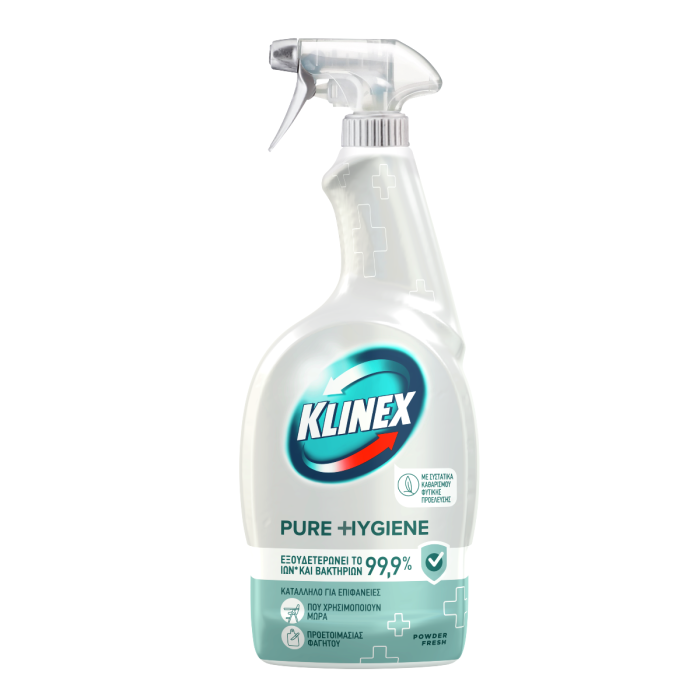 Klinex hygiene υγρό καθαριστικό απολυμαντικό pure powder fresh spray 750ml