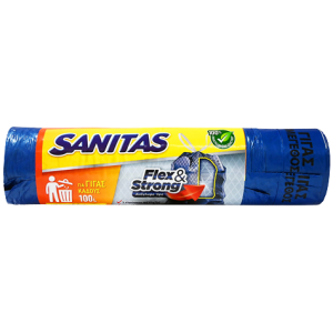 Sanitas σακούλες απορριμμάτων flex & strong 70x95cm 100lt 8τεμ Sanitas - 1