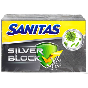 Sanitas silver block σφουγγαράκι κουζίνας αντιβακτηριδιακό 2τεμ Sanitas - 2