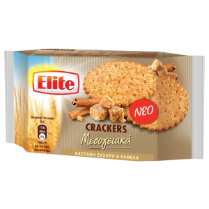 Elite crackers μεσογειακά με καστανή ζάχαρη και κανέλα 105gr Elite - 1