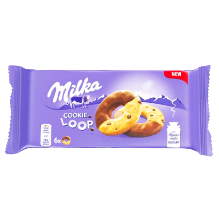 Milka μπισκότα choco loop με σοκολάτα 132gr Milka - 1