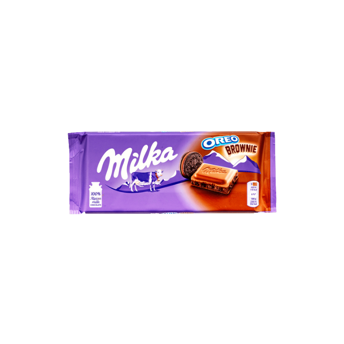 Milka σοκολάτα oreo choco brownie 100gr